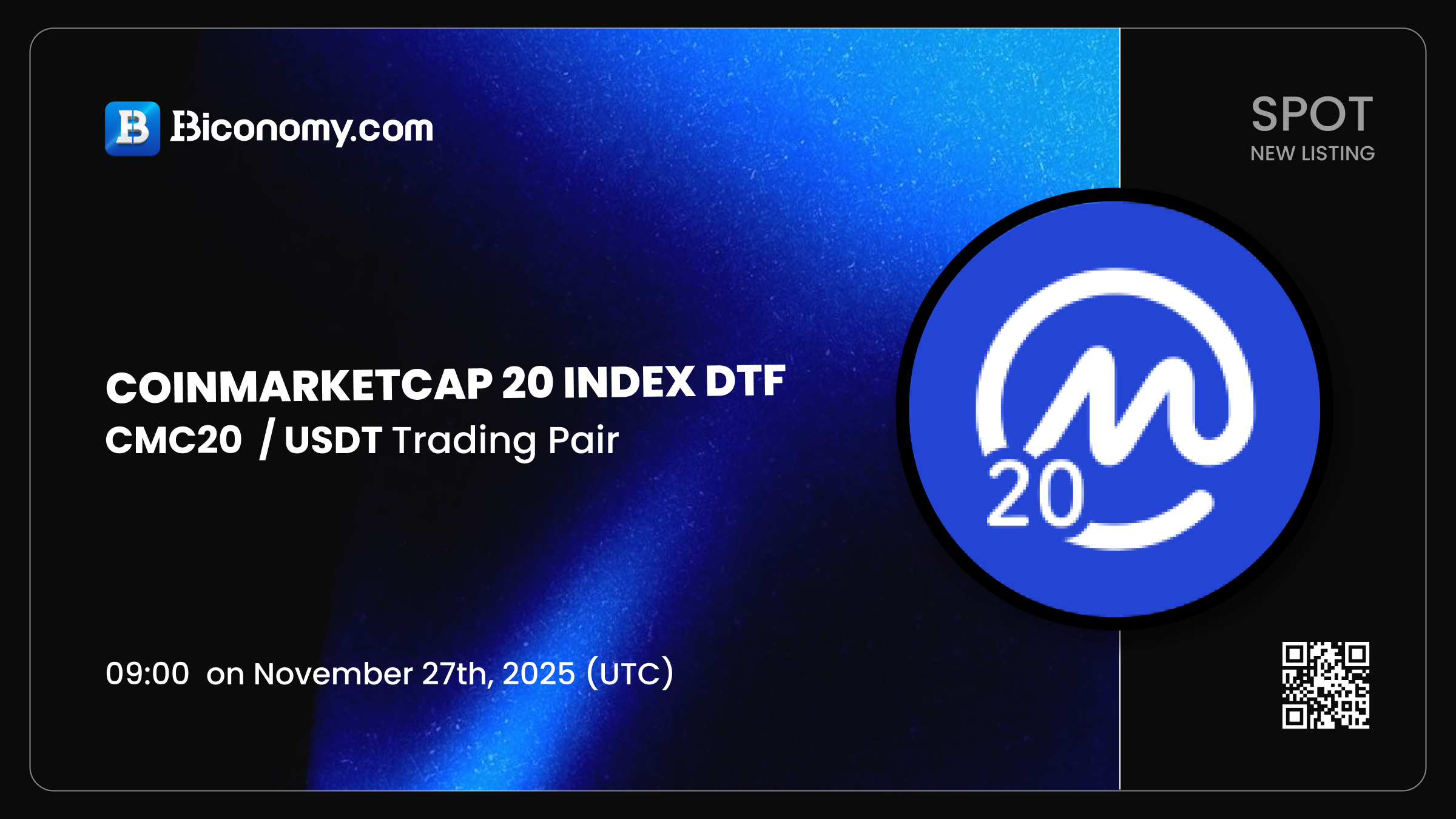 Biconomy.com New Listing CoinMarketCap 20 Index DTF (CMC20) for Spot  Trading! – Biconomy | Support Center
