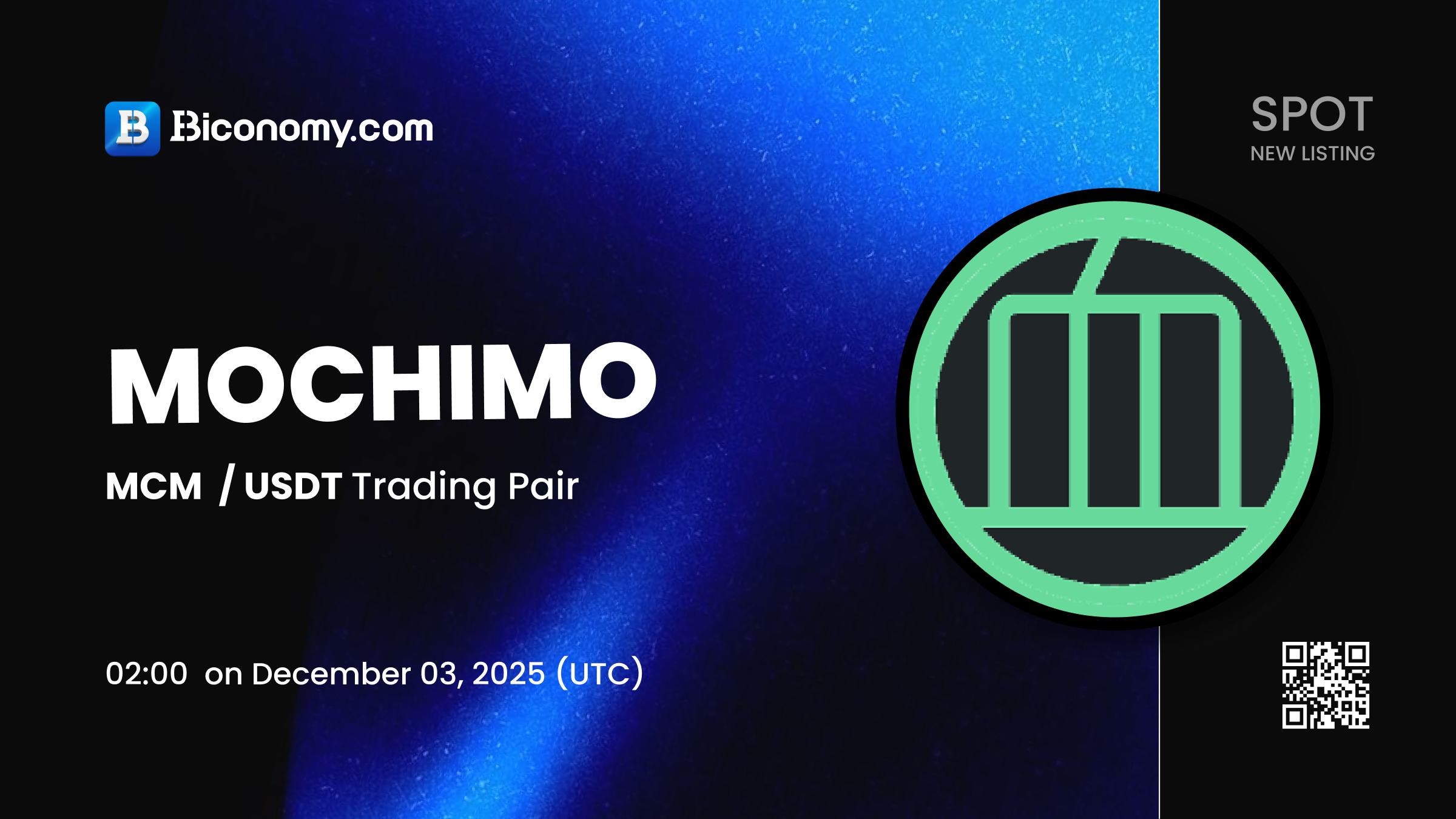 Biconomy.com New Listing Mochimo (MCM) for Spot Trading! – Biconomy |  Support Center